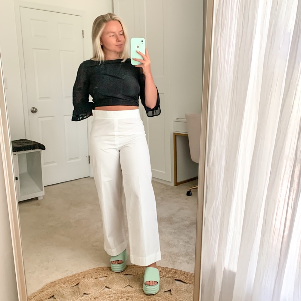 Marni White Summer 2014 Wide Leg Pants sz 6